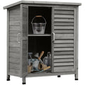 Outsunny Wooden Garden Storage Shed | Fir Wood Tool Cabinet - Grey