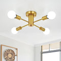 ASHUAQI Gold Sputnik Chandelier | 4-Light Modern Semi Flush Ceiling Light
