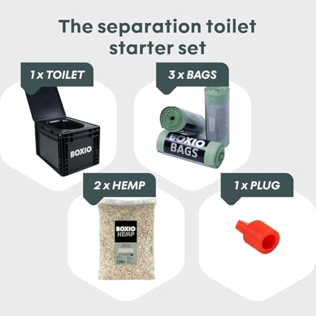 BOXIO Portable Composting Toilet – Compact Camping Toilet Starter Kit