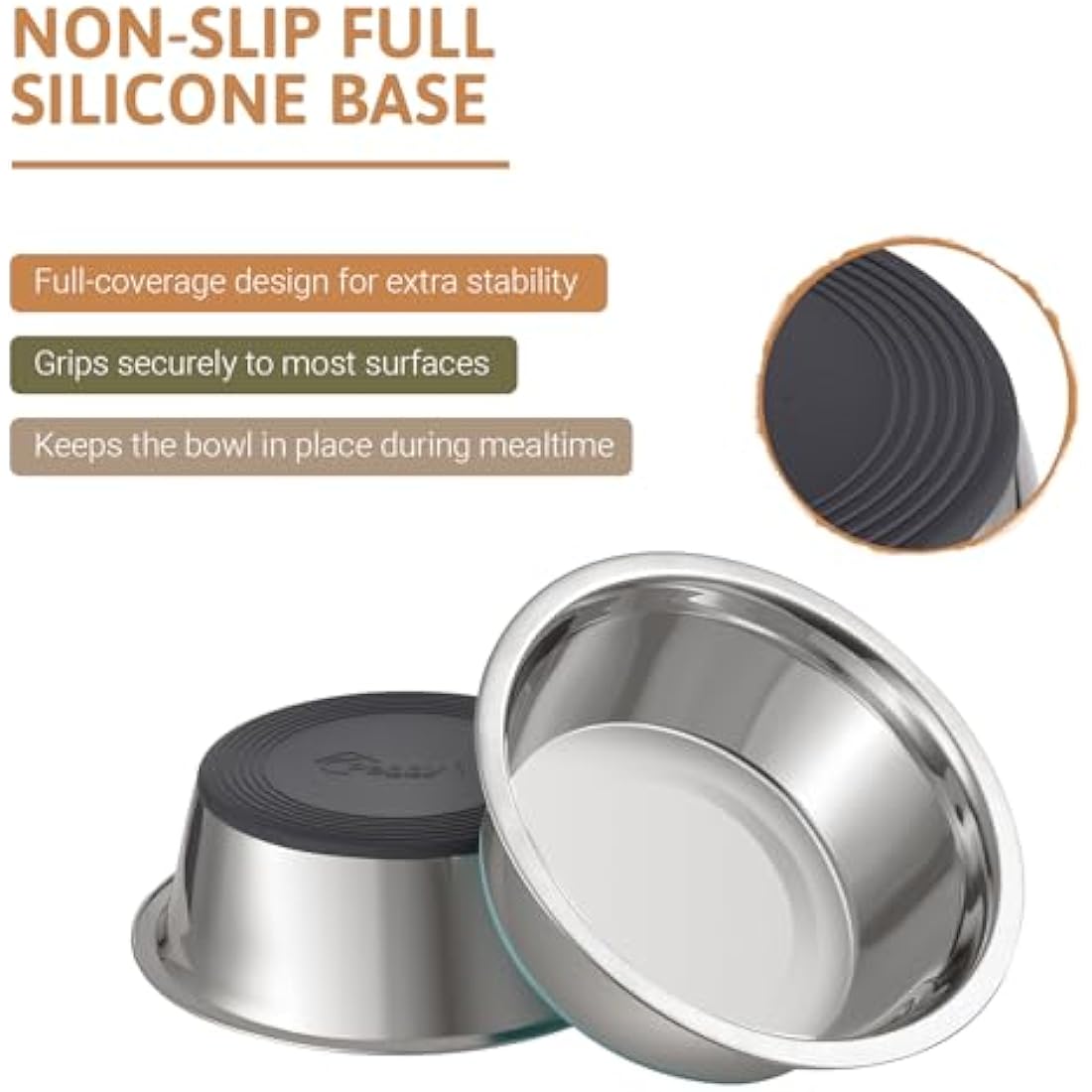 PEGGY11 Stainless Steel Dog Bowls – Nonslip 3.8L Large Pet Feeder, 2 Pack