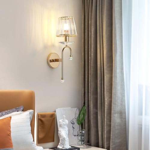 Modern K9 Crystal Wall Sconce – Rose Gold E14 Light Fixture