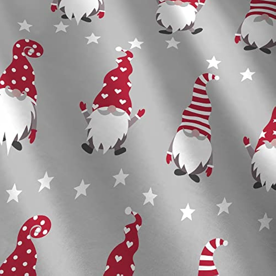 Jolof Store Xmas Gnome Silver Brushed Cotton Single Duvet Cover Set