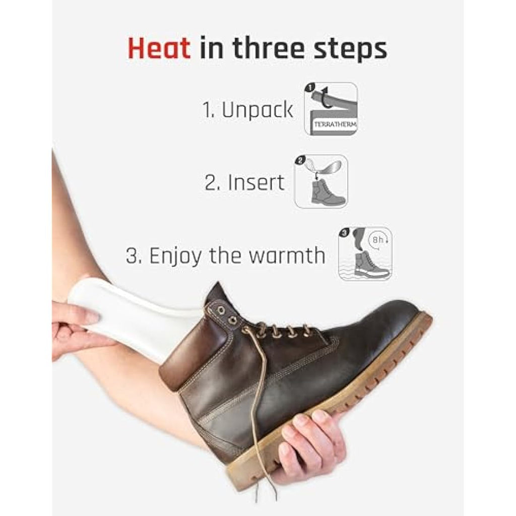 TerraTherm Insole Foot Warmers – 8-Hour Natural Heated Shoe Inserts