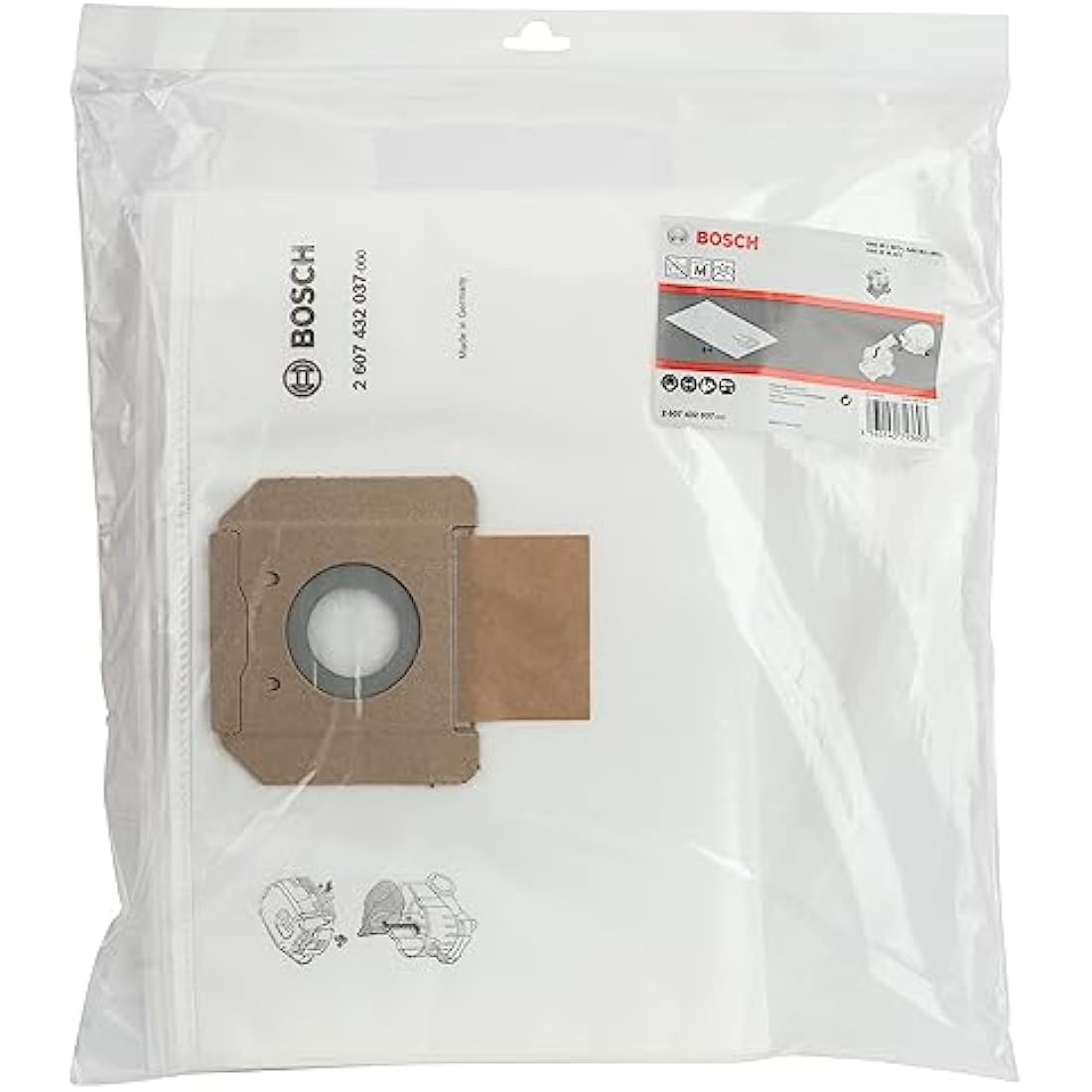Bosch Fleece Filter Bags for GAS 35 L/M AFC SFC+ Vacuum – 5 Pack