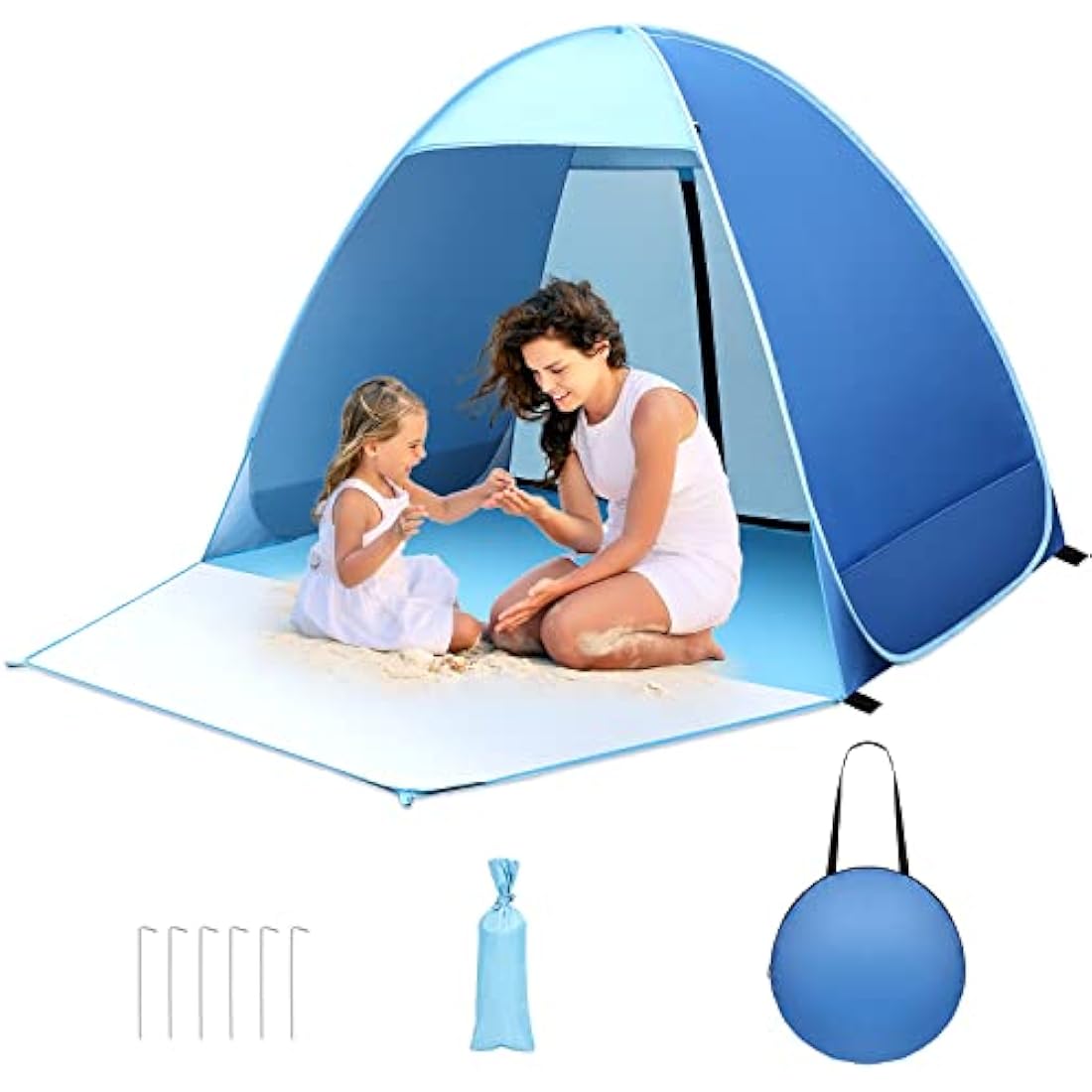 Jolof Store Pop Up Beach Tent – UV 50+ Portable Sun Shelter with Floor