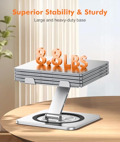 EOIWUY 360 Swivel Laptop Stand – Ergonomic Foldable Riser for 10-16" Desk