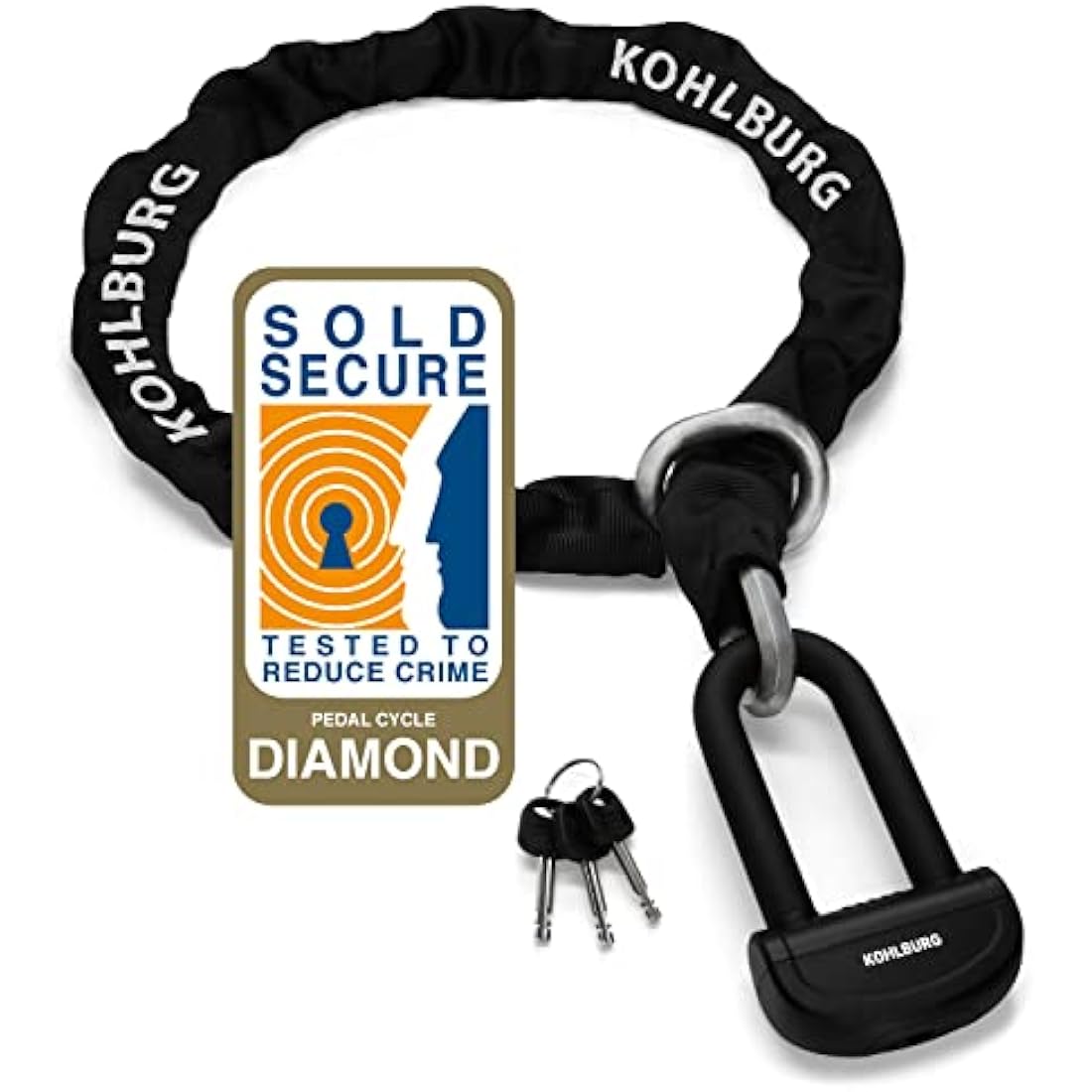 KOHLBURG 13mm Heavy Duty Motorcycle Chain Lock | 150cm Sold Secure Diamond