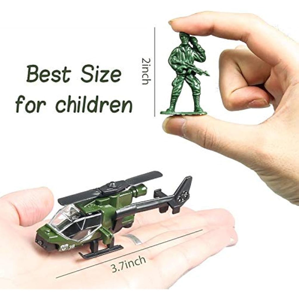 18-Piece Die-Cast Military Vehicle and Army Men Playset