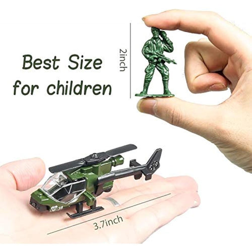18-Piece Die-Cast Military Vehicle and Army Men Playset