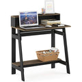 Furinno Simplistic A-Frame Computer Desk with Hutch - Columbia Walnut