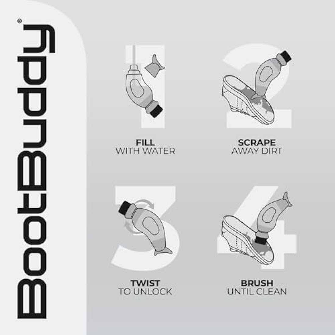BootBuddy Shoe & Boot Cleaner Brush –  Footwear Cleaning Kit