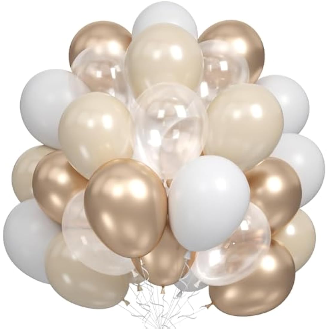 Jolof Store 60PCS Nude White Gold Balloons – Boho Latex Party Kit
