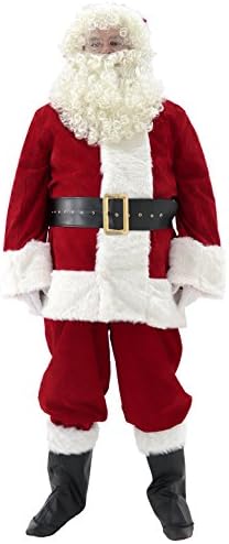 Jolof Store Men's 11-Piece Deluxe Santa Claus Costume – Professional Suit