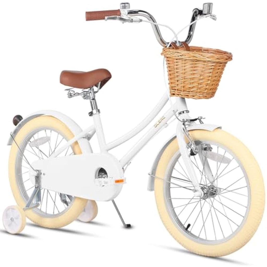 Glerc Little Molly 18 Inch Kids Retro Girls Bike with Wicker Basket