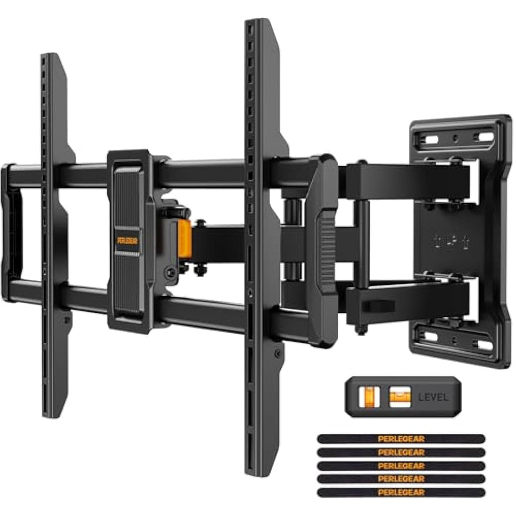 Perlegear Full Motion TV Wall Mount for 42-84 Inch TVs, Dual Swivel Arms