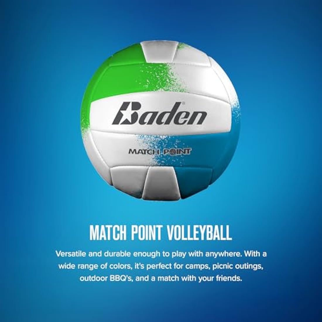 Baden Match Point Volleyball – Official Size 5 Cushioned Synthetic Leather