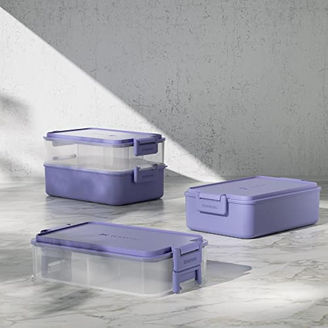 Linoroso Bento Lunch Box - 3 Compartment 2226ml Leak-Proof - Veri Peri