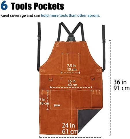 Leather Welding Apron with Gloves – Heavy Duty Work Apron
