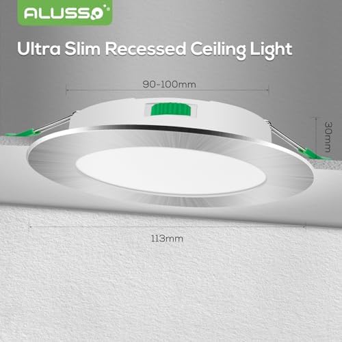 7W LED Recessed Downlights | Ultra Slim IP44 Dimmable CCT 6 Pack