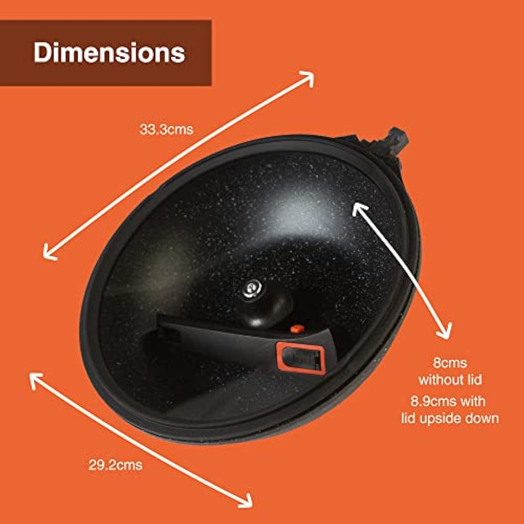 Pep Non-Stick Induction Wok with Lid and Detachable Handle - 29cm Aluminium