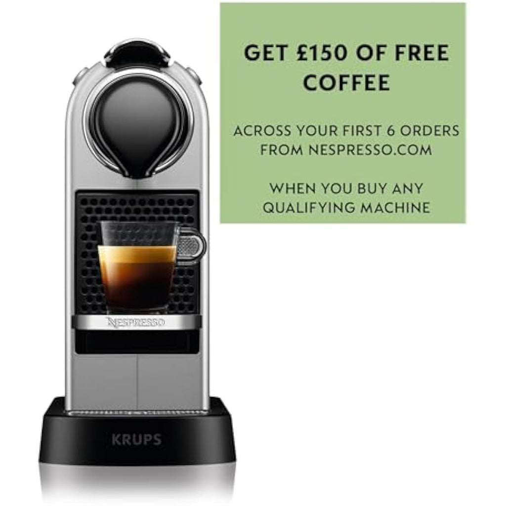 Nespresso Citiz by Krups Coffee Pod Machine - Silver Espresso Maker