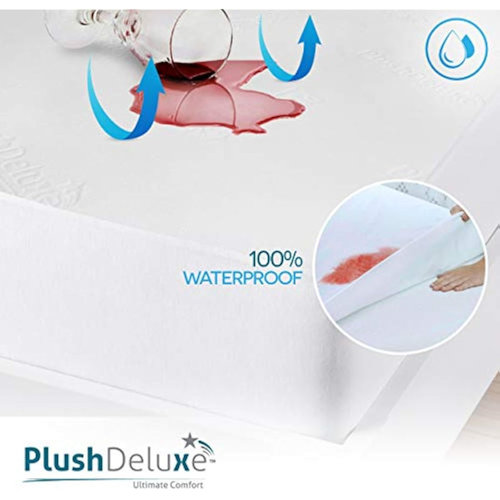 PlushDeluxe Bamboo Mattress Protector – Waterproof & Breathable UK King