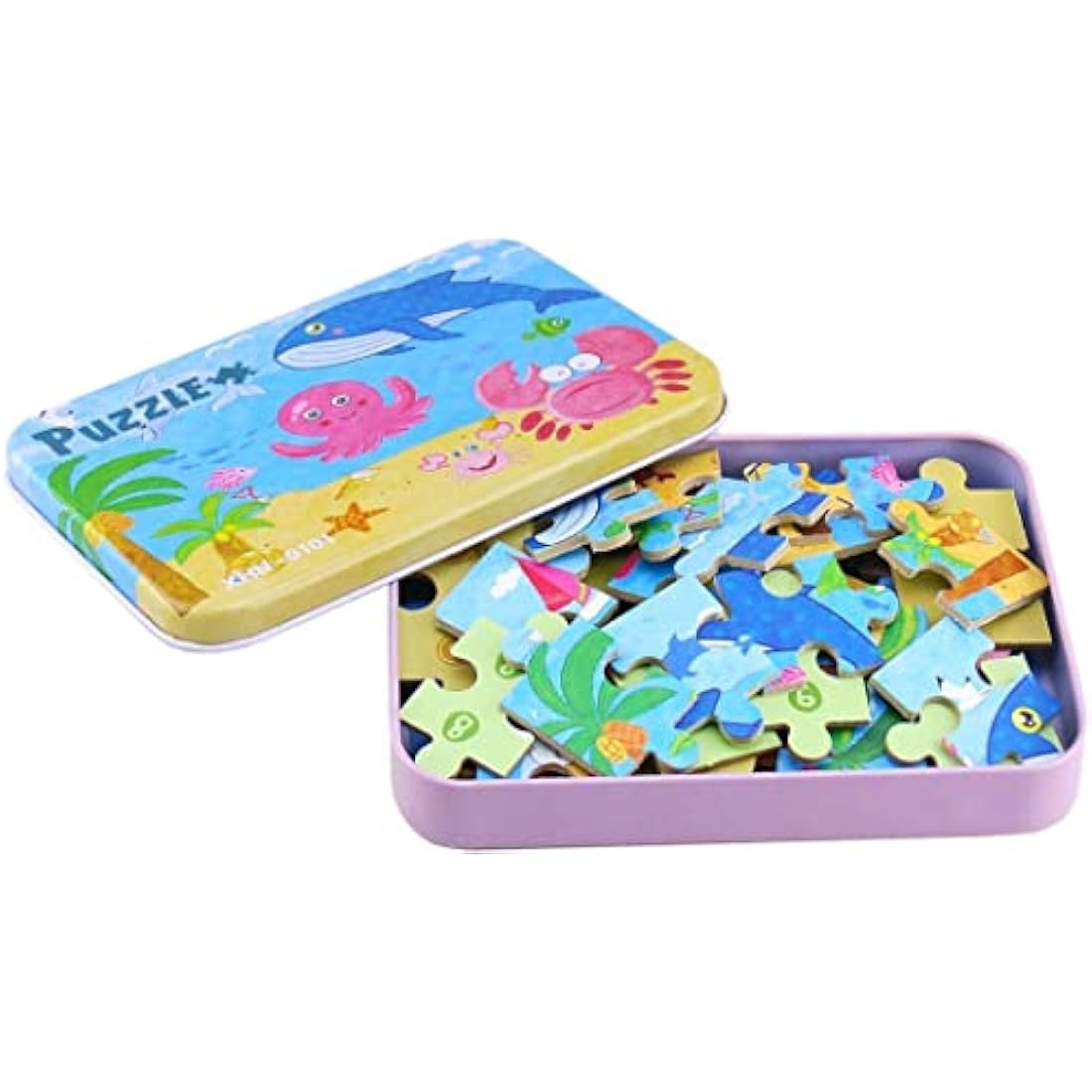 BBLIKE Sea Creatures Jigsaw Puzzles - 4 Pack Educational Travel Toy