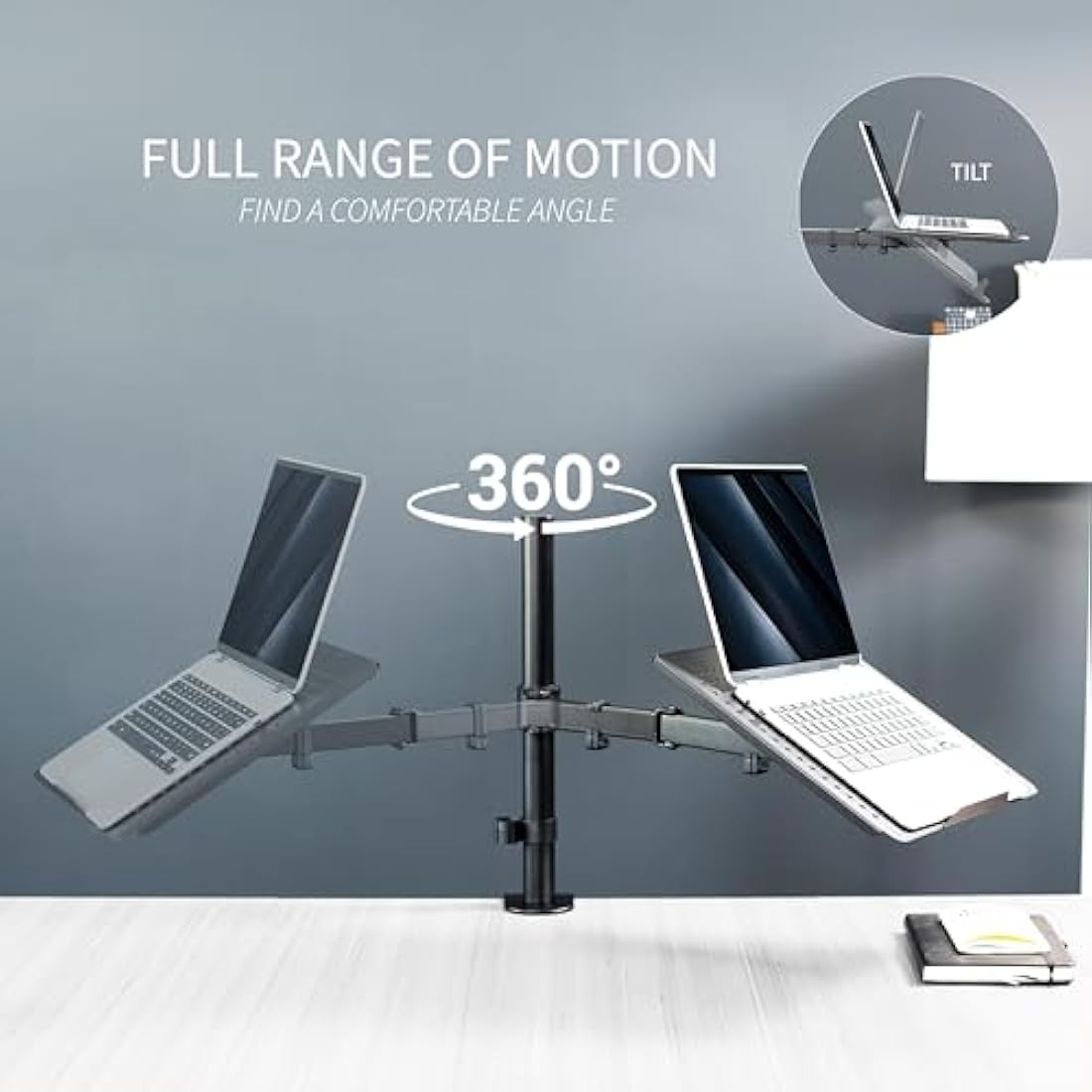 VIVO Single Laptop Desk Mount Stand | Adjustable C-Clamp Arm for 17" Laptops