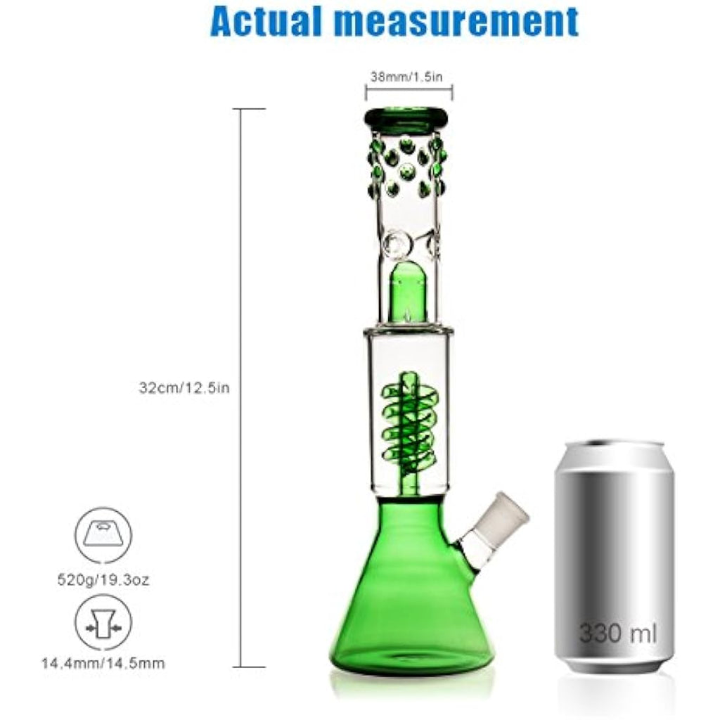 Glow in the Dark Glass Beaker Bong | 13.4" Ice Pinch Water Pipe