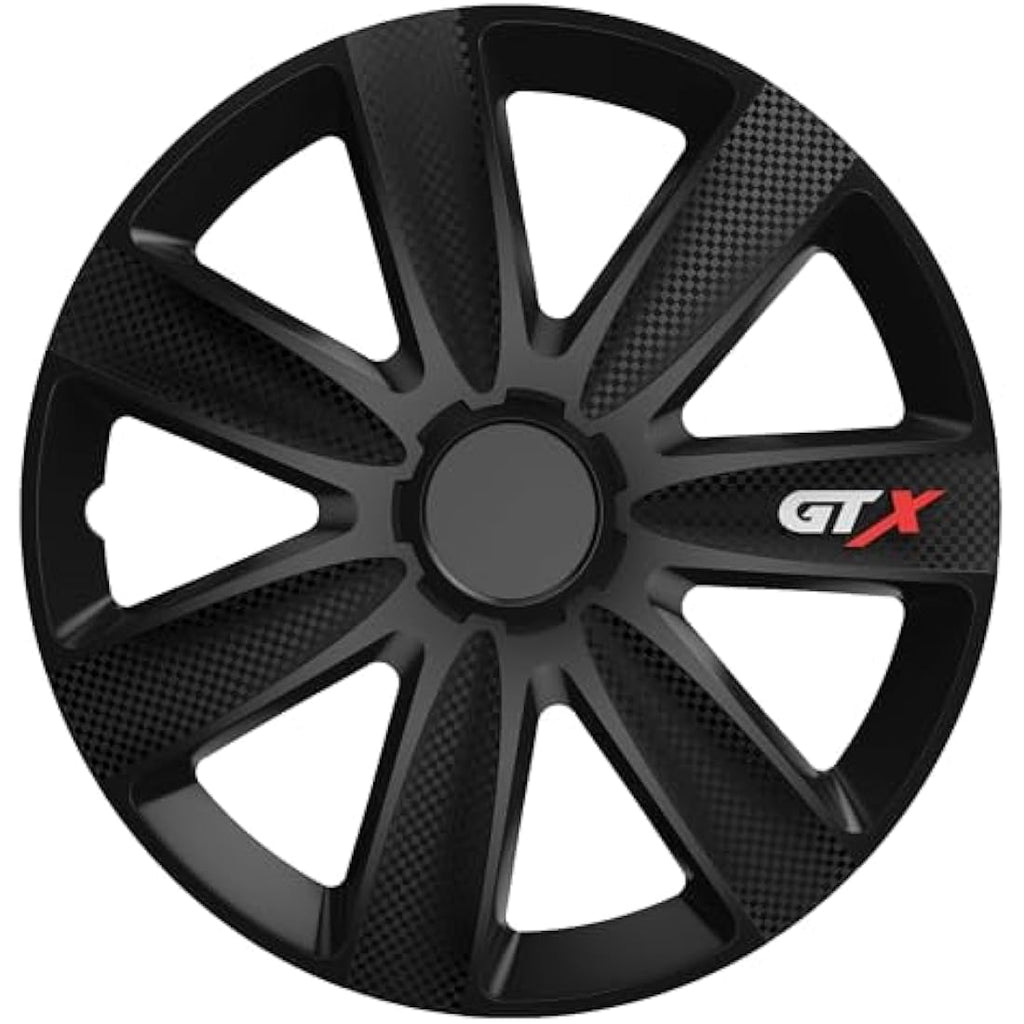 Versaco 14 Inch Black Wheel Trims – 7-Spoke Car Hubcaps (Set of 4)