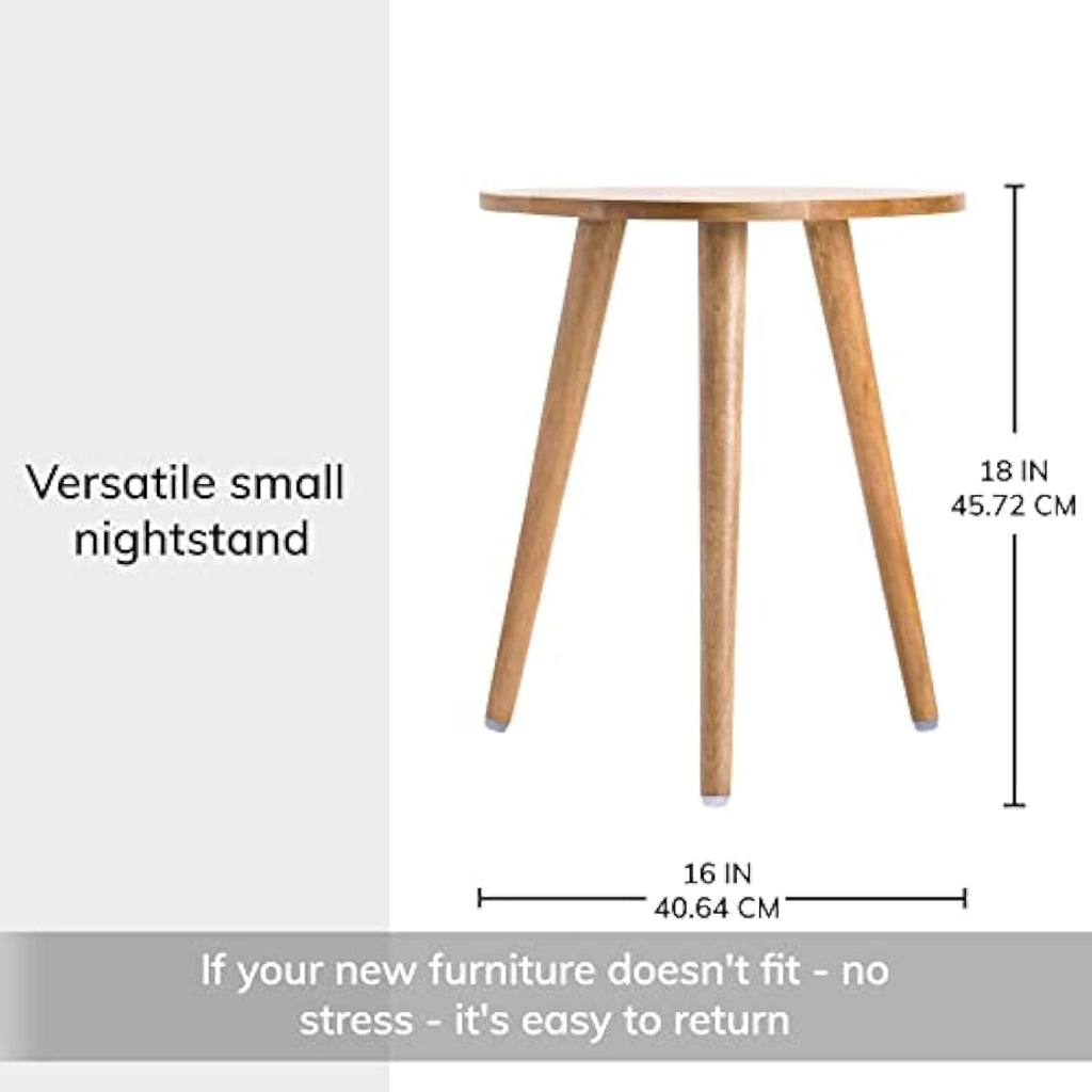 MH London Bond Triangle End Table – Mid-Century Solid Wood Side Table