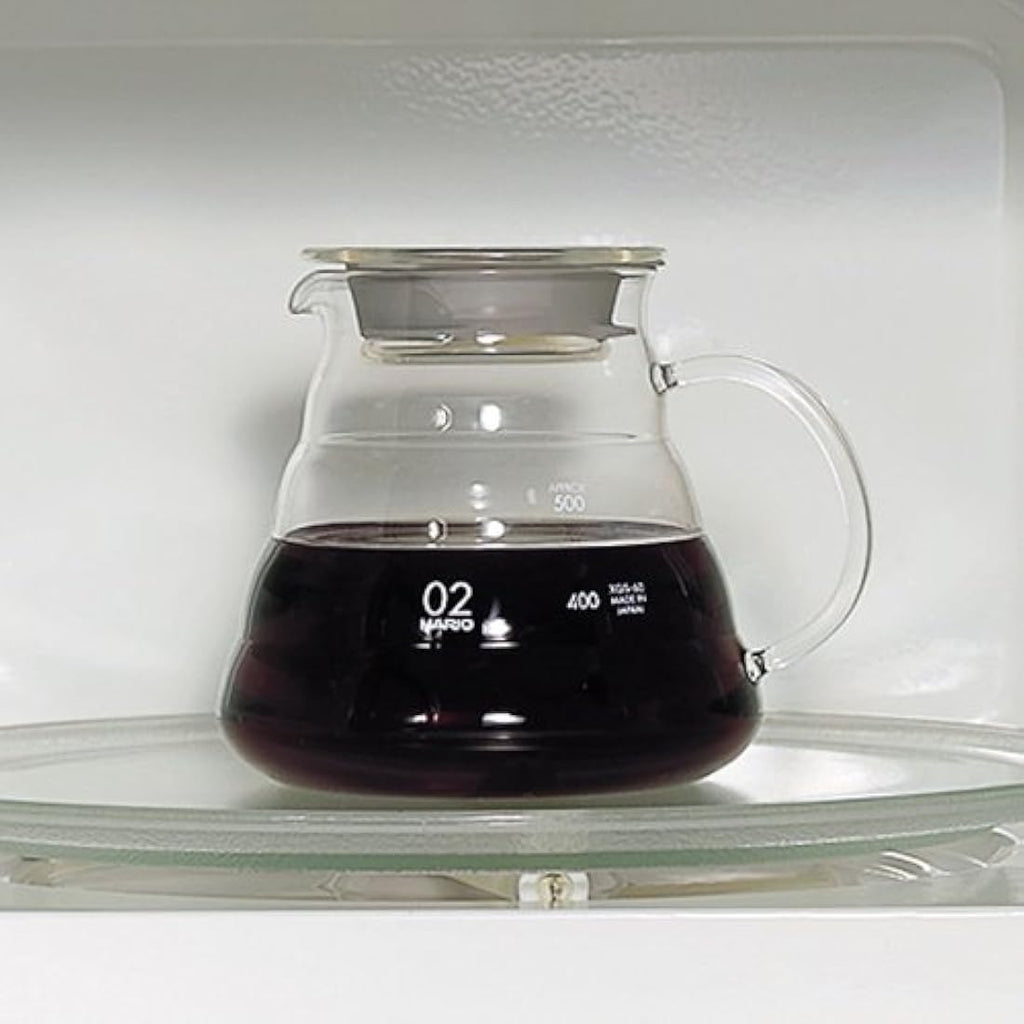 Hario V60 Range Server – 600ml Heat-Proof Glass Coffee Carafe, White