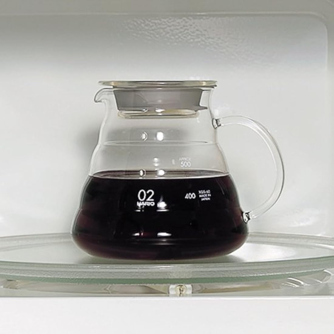 Hario V60 Range Server – 600ml Heat-Proof Glass Coffee Carafe, White