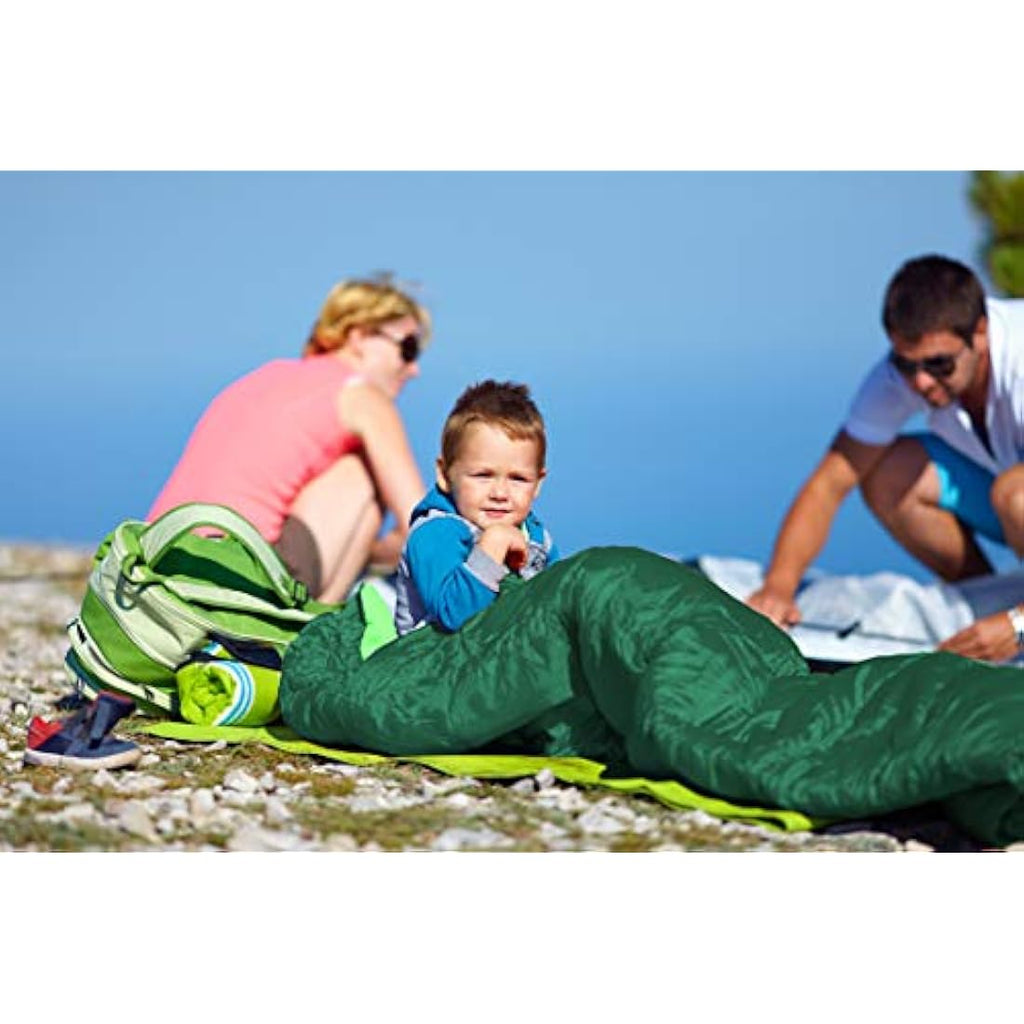 Meteor YMER Kids Sleeping Bag – Lightweight 4-Season Mummy Gear, Green
