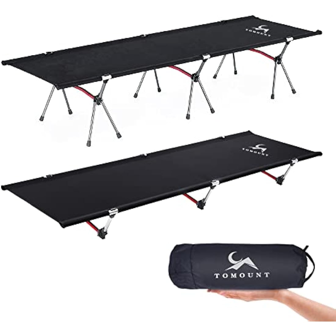 TOMOUNT Lightweight Camping Bed | Adjustable Height Aluminum Cot
