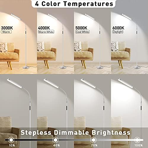 OUTON LED Floor Lamp – 15W Dimmable Modern Standing Lamp with Remote