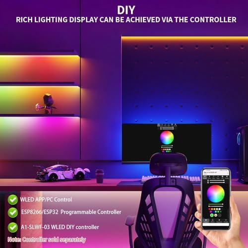 LOAMLIN WS2812B Individually Addressable RGB LED Strip | 16.4FT 300 LED DC5V