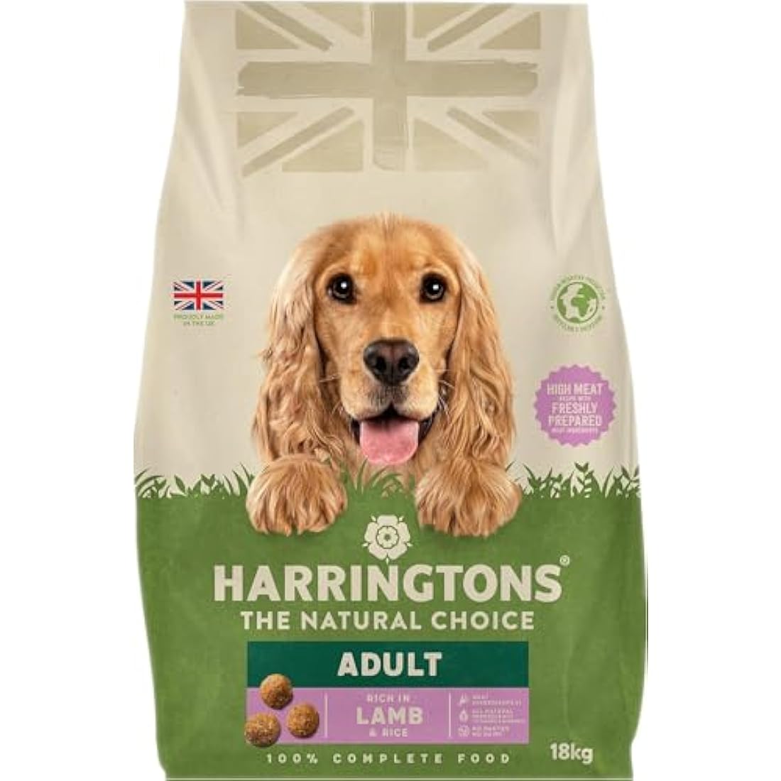 Harringtons Lamb & Rice Dry Dog Food – Natural Adult Kibble 18kg