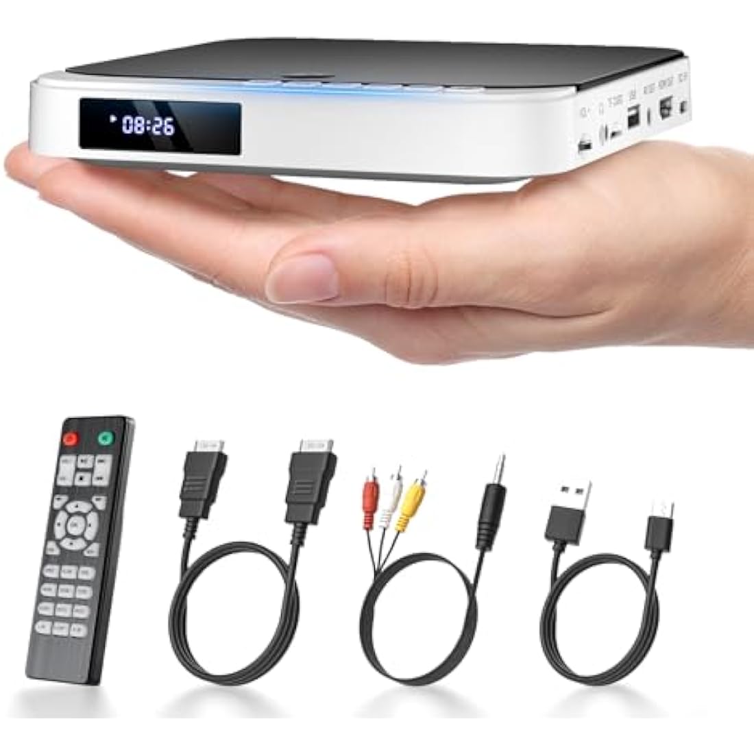 DESOBRY Mini DVD Player – 1080P HD Region Free Compact Player for TV