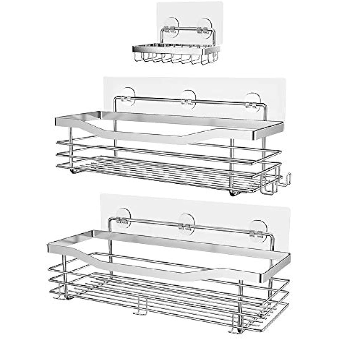 Orimade 3-Pack Shower Caddy – No-Drill Stainless Steel Bathroom Organizer