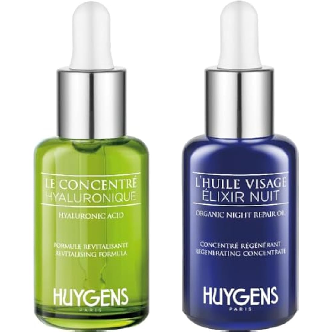 HUYGENS Day & Night Face Serum Duo – Hyaluronic Acid & Repair Oil