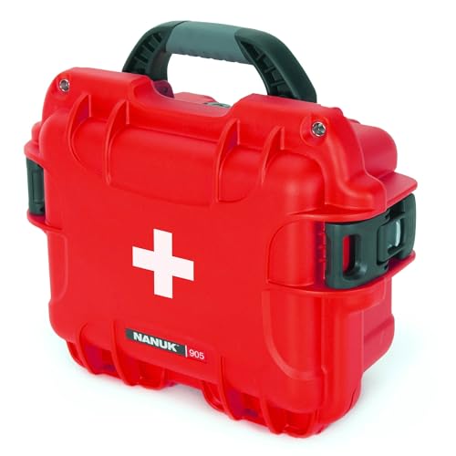 NANUK 905 Waterproof First Aid Case – Impact Resistant Hard Shell - Red