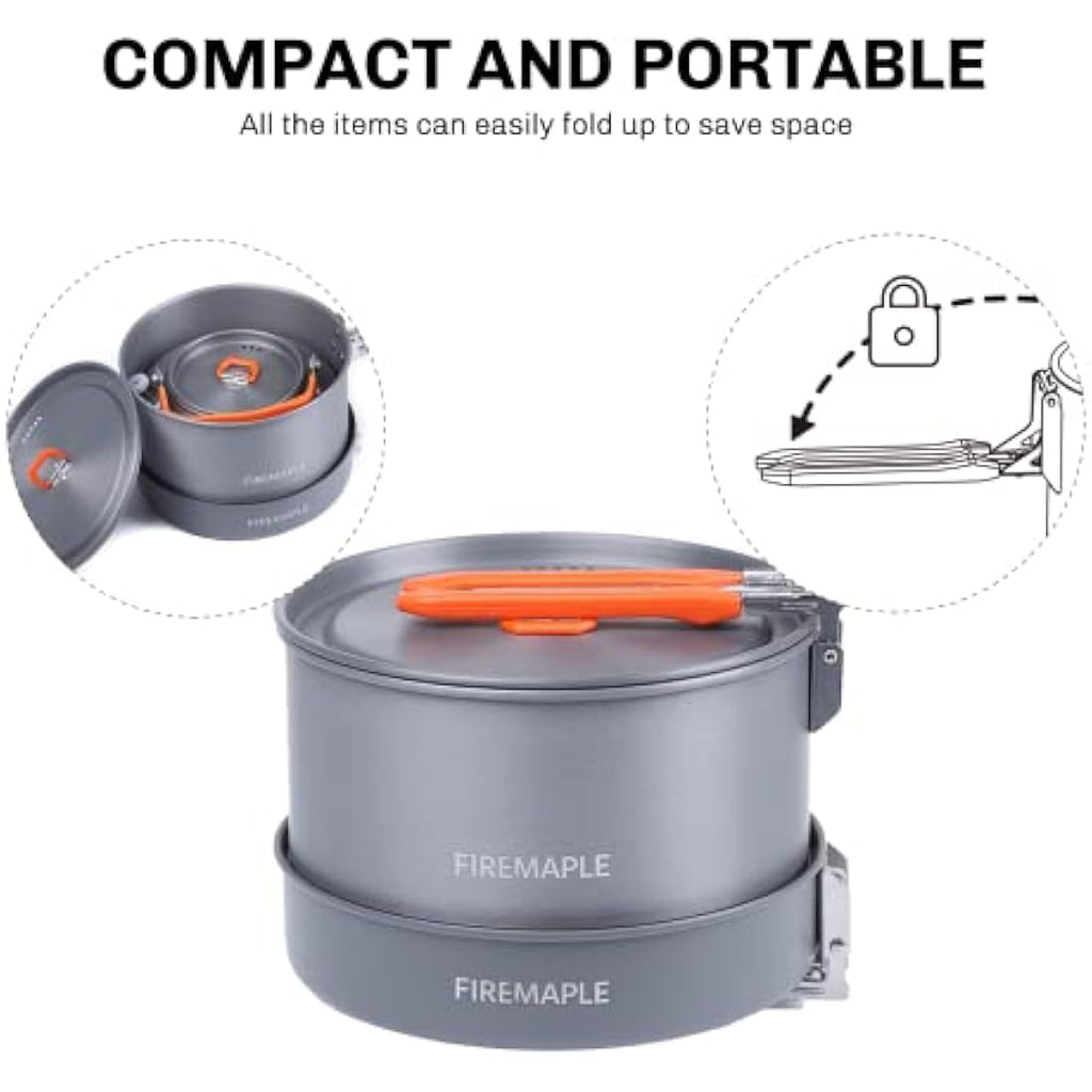 Fire-Maple Feast Heat Exchanger Cookware Set | 3-Piece Non-Stick Kit