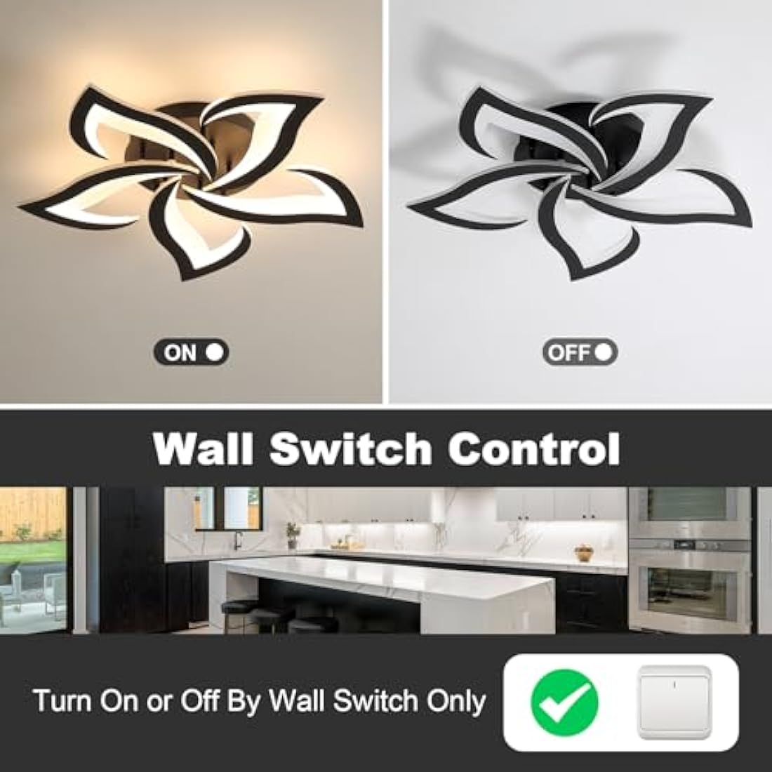 Dorlink Modern LED Ceiling Light – 60W Flower Acrylic Fixture, 3000K