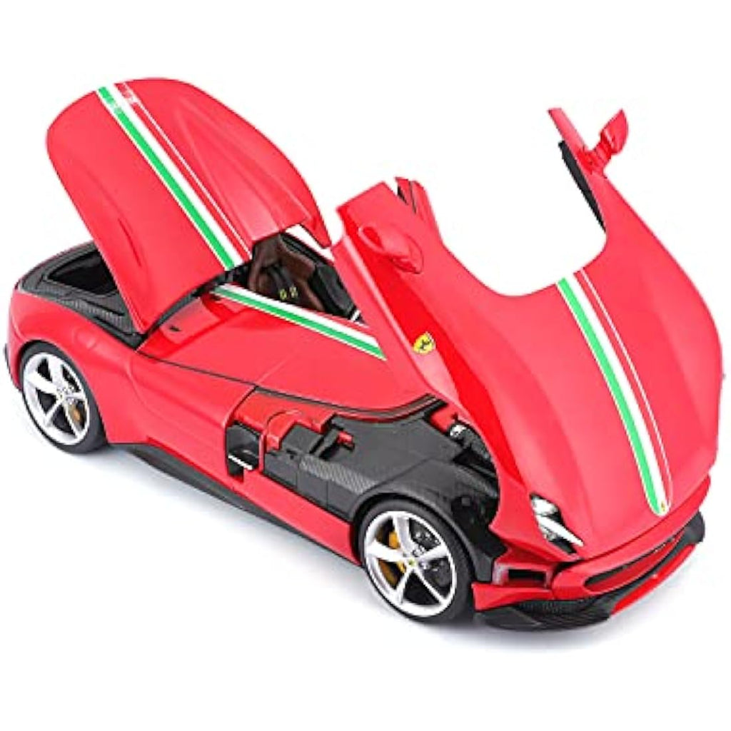 Bburago Ferrari Monza SP1 Die-Cast Model Car – 1:18 Scale Replica, Red