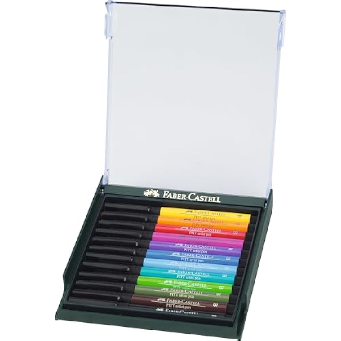 Faber-Castell Pitt Artist Pen Brush - India Ink Basic Tones - Set of 12