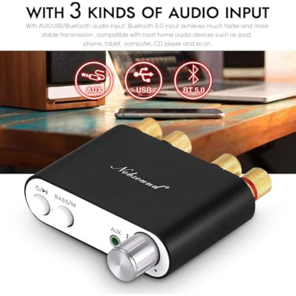 Nobsound NS-10G Bluetooth 5.0 Mini HiFi Stereo Power Amplifier | 100W