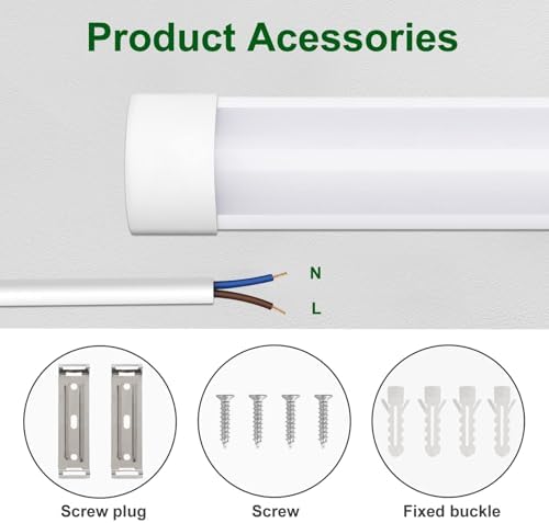 Jolof Store 4ft LED Batten Light | 36W 3600lm 4000K Surface Mount - 4 Pack