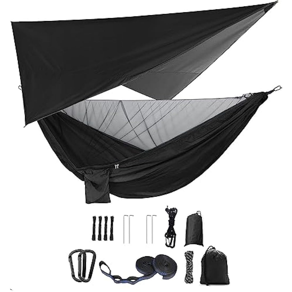 Camping Hammock Set with Mosquito Net and Rainfly