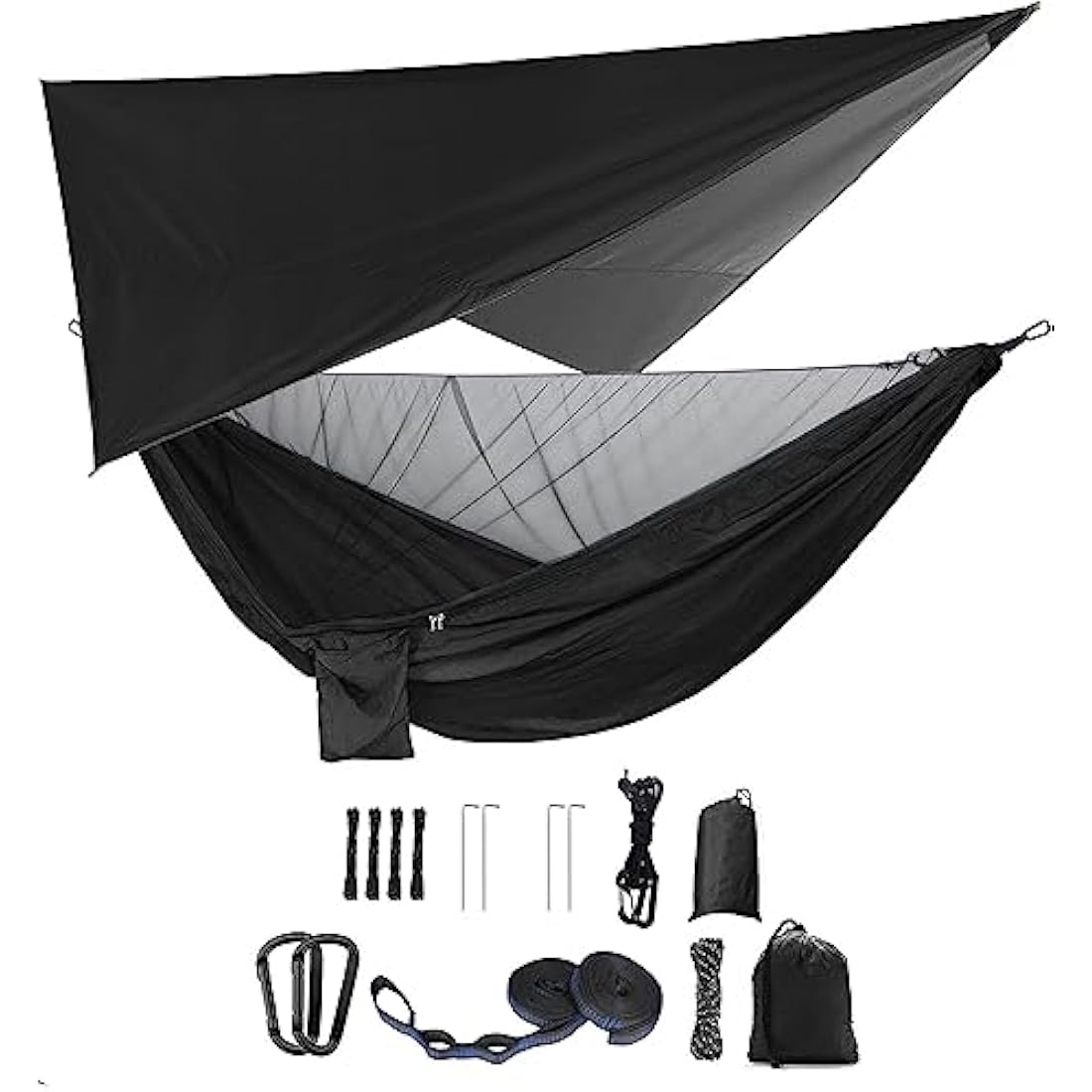 Camping Hammock Set with Mosquito Net and Rainfly